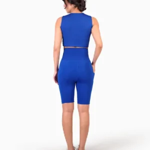 ست ورزشی زنانه بایکر جیب موبایلی و کراپ نایک – کد 3595