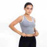 نیم تاپ ورزشی زنانه نوار سفید